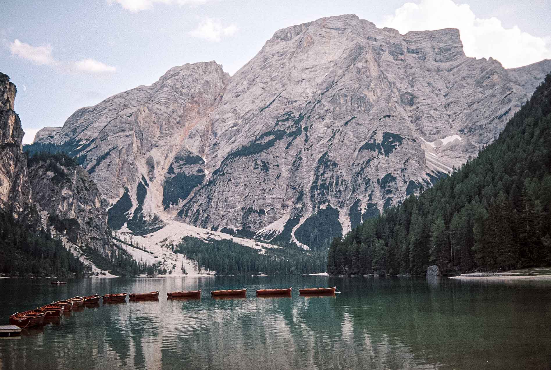 Photo de paysage, Lac de Braies, italie.